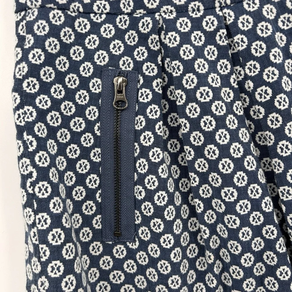 Anthropologie Maeve‎ Womens Fourth Street Swing Skirt Size 8 Blue Cottage Boho